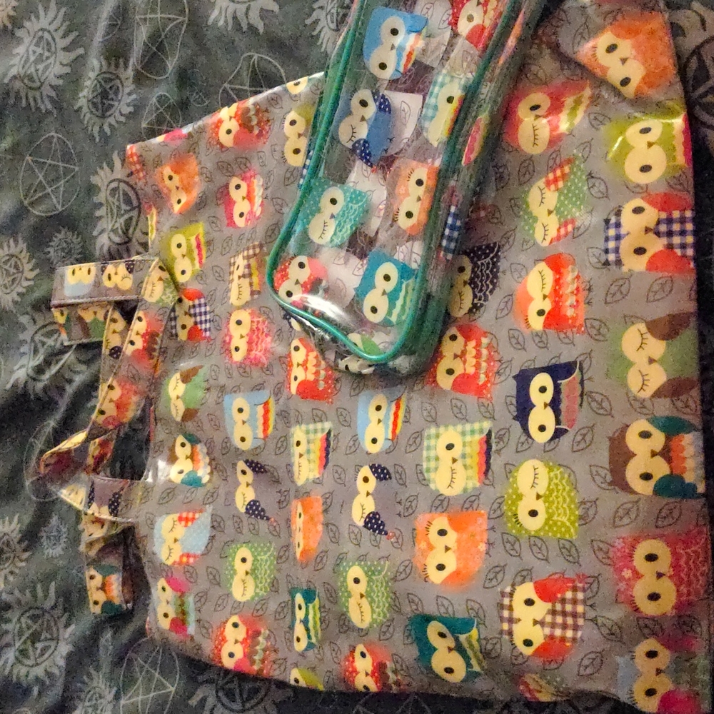 Paperchase owl set- purse and pouch